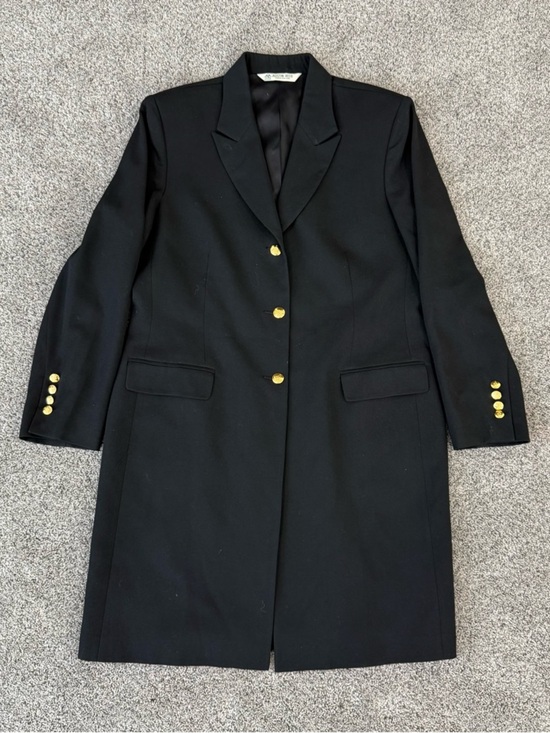 Austin Reed Jackets & Blazers - Vintage Austin Reed 100% Wool Black Gold Button Women’s Coat US 14 Made In USA